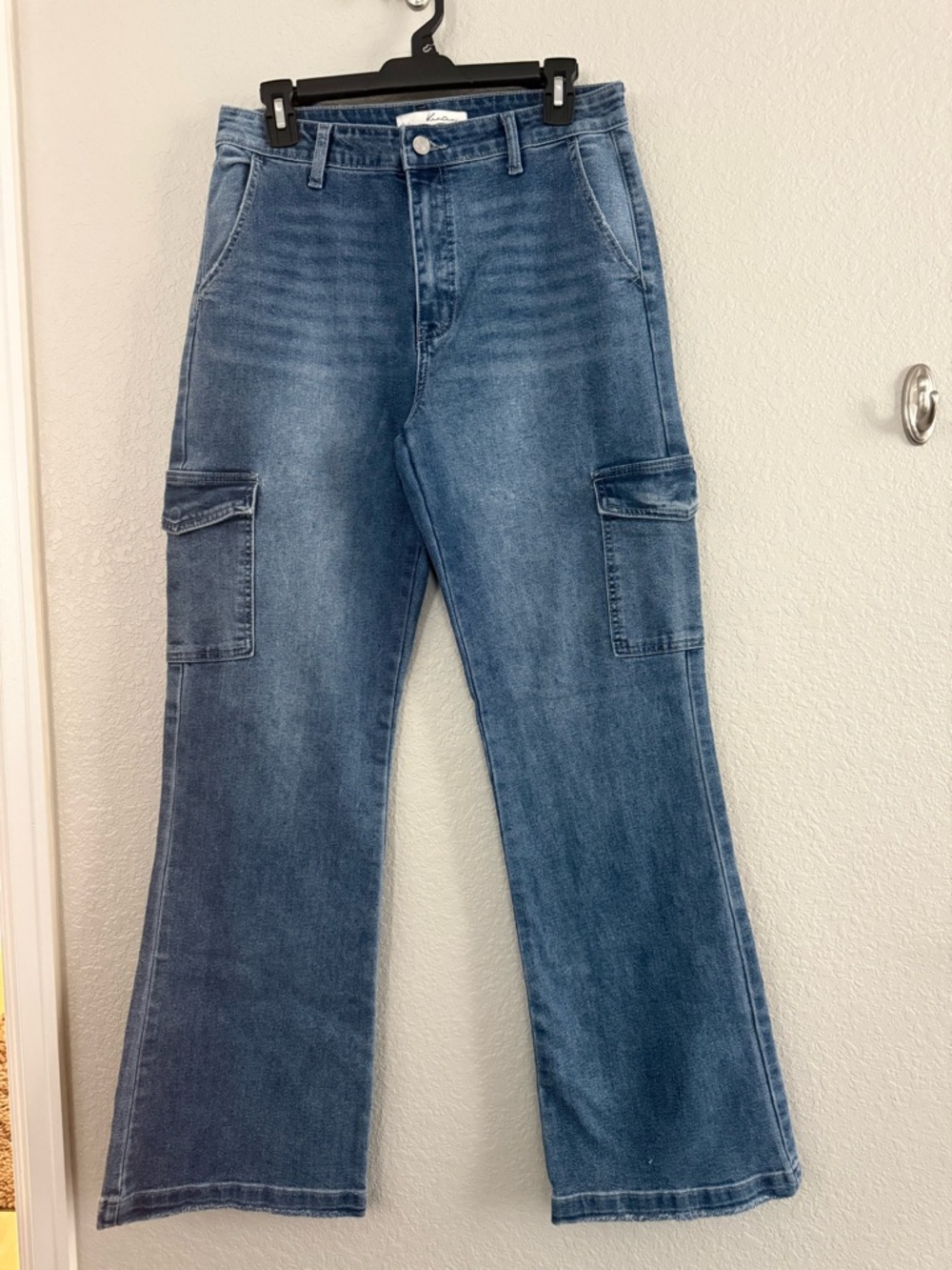 KanCan Blue Wide-Leg Cargo Jeans size 9